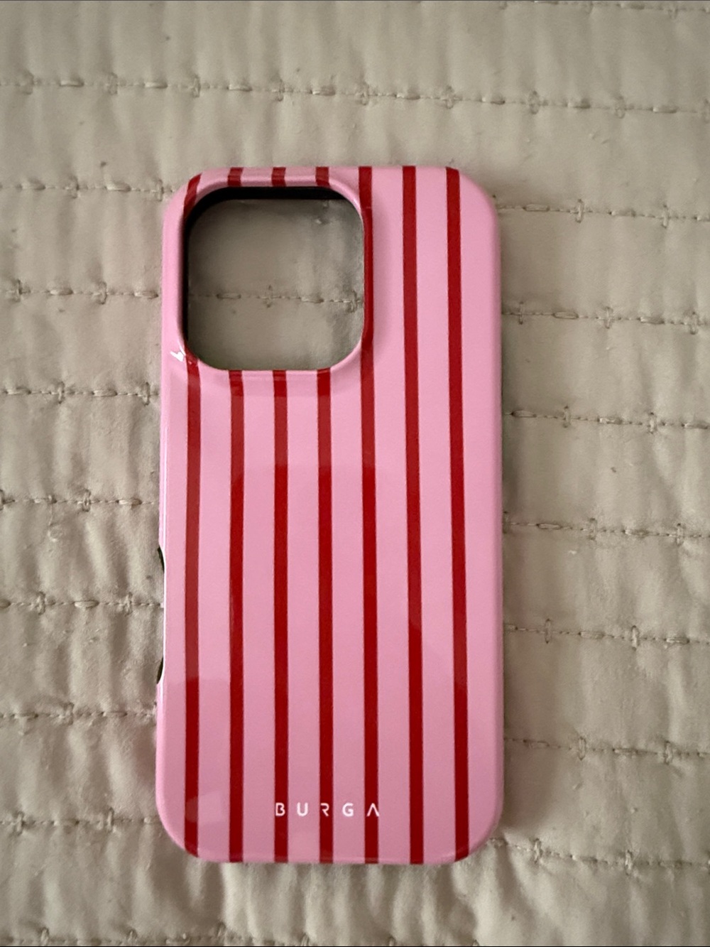 Burga 16 Pro Pink and Red Stripe iPhone Case